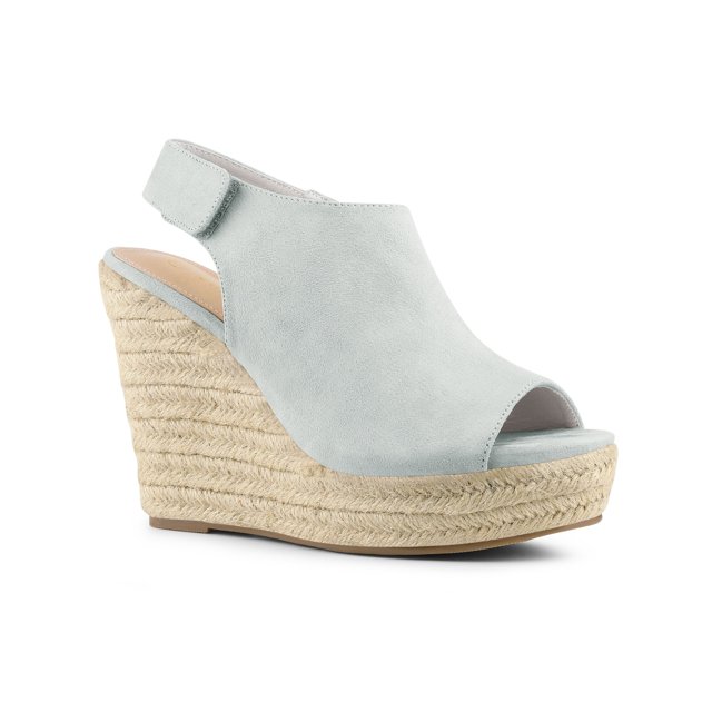 BLISSFUL STEP Sandales Compensées à Plateforme Espadrilles pour Femmes Gris 7