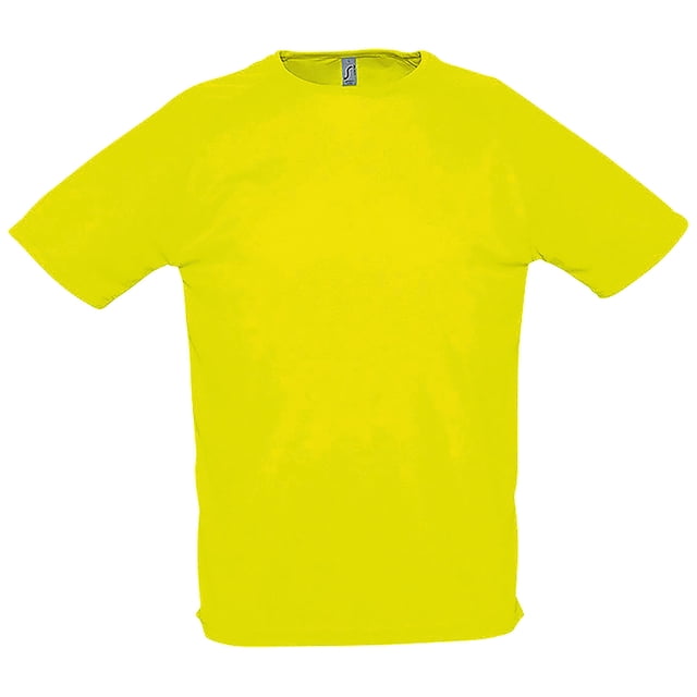 SOLS - Camiseta de deporte transpirable de manga corta para hombre - Modelo Sporty (Amarillo Neón)