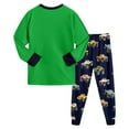 thumbnail image 6 of KPOPLK Toddler Baby Boys Pajamas Winter Truck Print Long Sleeve Pjs Sleepwear Kids Loungewear Shirt Pants Sets Clothes Green Size 8-9 Years, 6 of 6