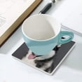 thumbnail image 5 of GZHJMY Square Drink Coasters, 4 Pcs Portrait of Siberian Husky Absorbent Ceramic Coffee Coasters for Drinks with Cork Base Housewarming Gift for Home Decor, 5 of 6