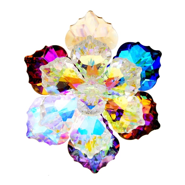 Zhuge Broches de flores de cristal, broche de loto de cristal, para bodas, fiestas, vestidos y bufandas, regalo para ella, D06