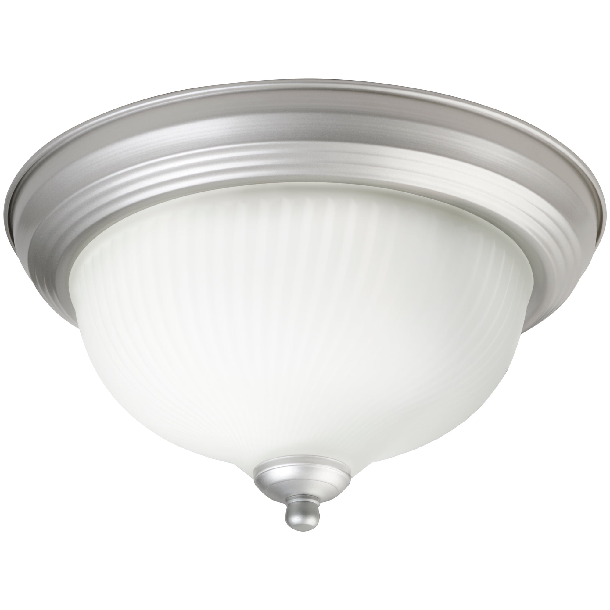 Mainstays 11' Flush-Mount Ceiling Light Fixture, Satin Nickel Finish