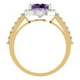 thumbnail image 4 of Clara Pucci 14K White/Yellow Gold Solid Gold Alexandrite Halo Anniversary Ring for Women - 1.86 cttw Round Cut, 4 of 8