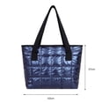 thumbnail image 4 of Bolso de mano de color sólido a la moda para mujer, de hombro acolchados de gran capacidad, 4 of 6