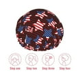thumbnail image 3 of Sigee American Stars1 for Women's Shower Cap Reusable Waterproof Hair Cap Large Shower Cap for Women Men, 3 of 7