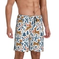thumbnail image 2 of Naloa winter Scarf deer Men's Short Pajama Pants, Pj Shorts, Lounge Comfort Shorts-4X-Large, 2 of 6