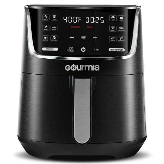 Gourmia 4-Quart Digital Air Fryer with 12 One-Touch Presets, GAF414, Black