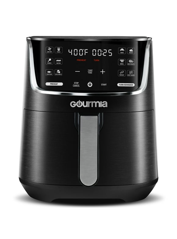 Gourmia 4-Quart Digital Air Fryer with 12 One-Touch Presets, New, GAF414, 12 in High