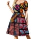 thumbnail image 1 of Vestido de fiesta de manga corta con estampado africano para mujer, ropa de playa, 1 of 7
