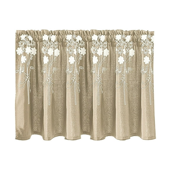 1Pc Curtain Floral Curtains Kitchen Coffee Curtains Bedroom Rod Curtains Lace Short Curtains Lace Curtains 54 X 24 Inch 1 Panels