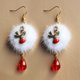 thumbnail image 2 of Pendiente de botón de Navidad: 1 par de regalos de Navidad hipoalergénicos, joyería festiva para mujeres, , niñas, preciosos pendientes colg - renos esponjosos Fernando pendiente de tema navideño, 2 of 5