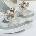 thumbnail image 6 of HAOTAGS Casual Walking Sandals for Ladies Platform Flower Summer Wedge Sandals Silver Size 6, 6 of 7