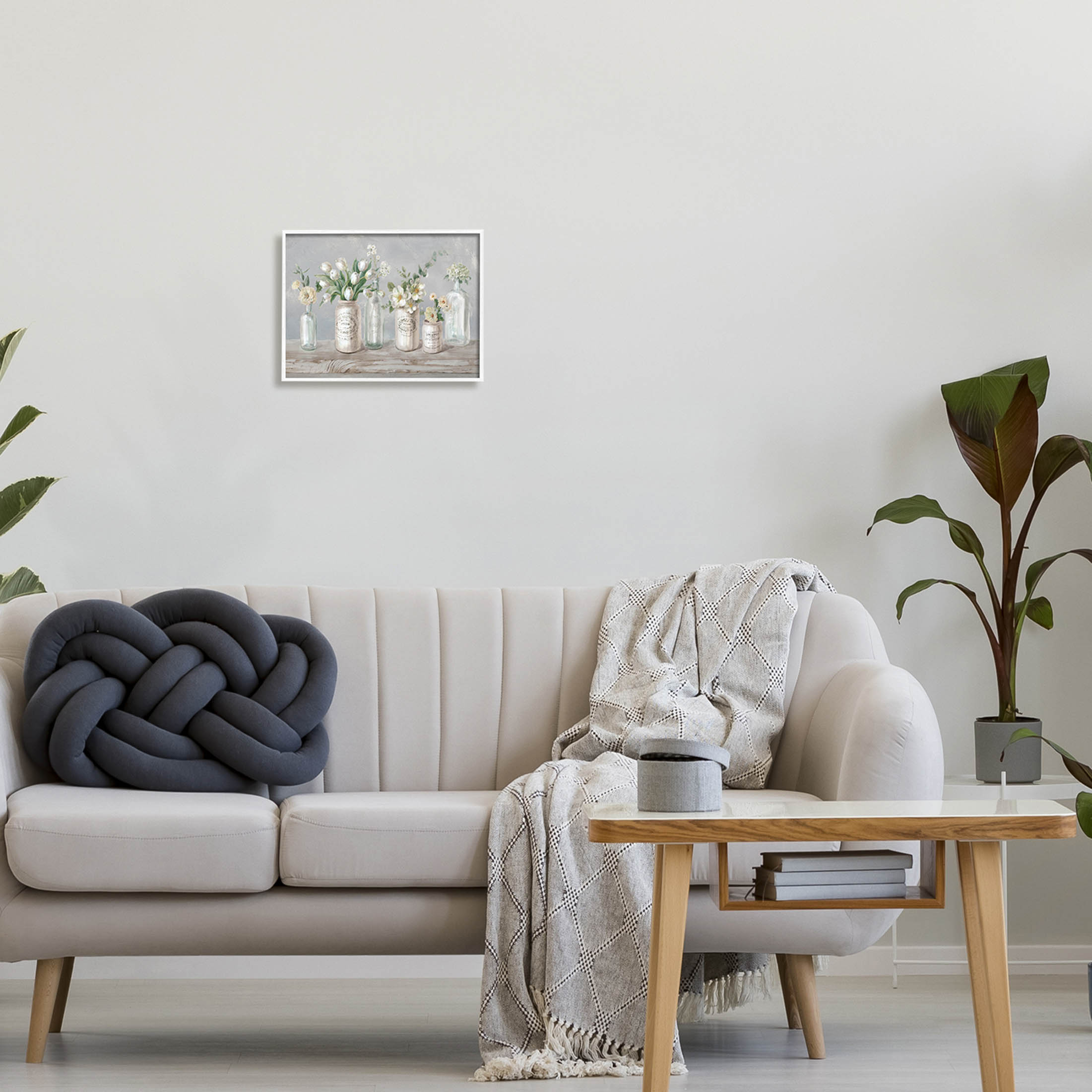 Stupell Industries Traditional Flower Arrangement Vases Painting White Framed Art Print Wall Art, Design by Danhui Nai