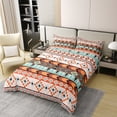 thumbnail image 2 of YST Theme Aztec 100 Percent Cotton Duvet Cover,Bohemian Geometric Bedding Set Queen,Western Country Style Comforter Cover,Arrow Bed Sets with 2 Pillowcases,Orange, 2 of 5