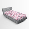 thumbnail image 2 of Ambesonne Dreamy Floral Fitted Sheet, Soft Colors Leafy Art, Twin XL Size, Pastel Pink Grey Pink, 2 of 5