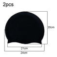 thumbnail image 2 of 2 Pieces Adult Silicone Swim Cap Waterproof Swimming Hat Durable Non-Slip Elastic Swimming Cap, 2 of 6