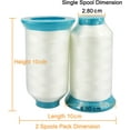 thumbnail image 3 of New brothread Set of 2 White Bobbin Thread/Bottom Thread 60WT Huge Spool 5000M (5500Y) for Embroidery and Sewing Machines, 3 of 5