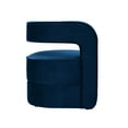 thumbnail image 4 of Jeppe Navy Velvet Accent Chair - Upholstered, Open Back, Barrel, 4 of 10