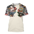 thumbnail image 2 of Camiseta con estampado de samurái para hombre, camisa holgada con cuello redondo, manga corta, estilo sorpresa, ropa de calle, Harajuku, verano, 3D, 2 of 4