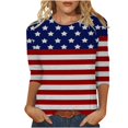 thumbnail image 1 of CHUANK Plus Hauts pour Femmes Chic Décontracté Col Rond Manches Courtes Chemises et Blouses pour Femmes T-Shirts à Imprimé Papillon du 4 Juillet pour Femmes Tunique Graphique Patriotique Tendance Haut d'Été Plage, 1 of 5