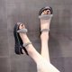 thumbnail image 1 of Zapatos de mujer a la moda 2023, zapatos de tacón bajo, sandalias de playa, conjunto de zapatos Muffin, cuña informal a la moda para mujer, novedad de verano de lujo para niñas 39 Gao Jinjia LED, 1 of 2