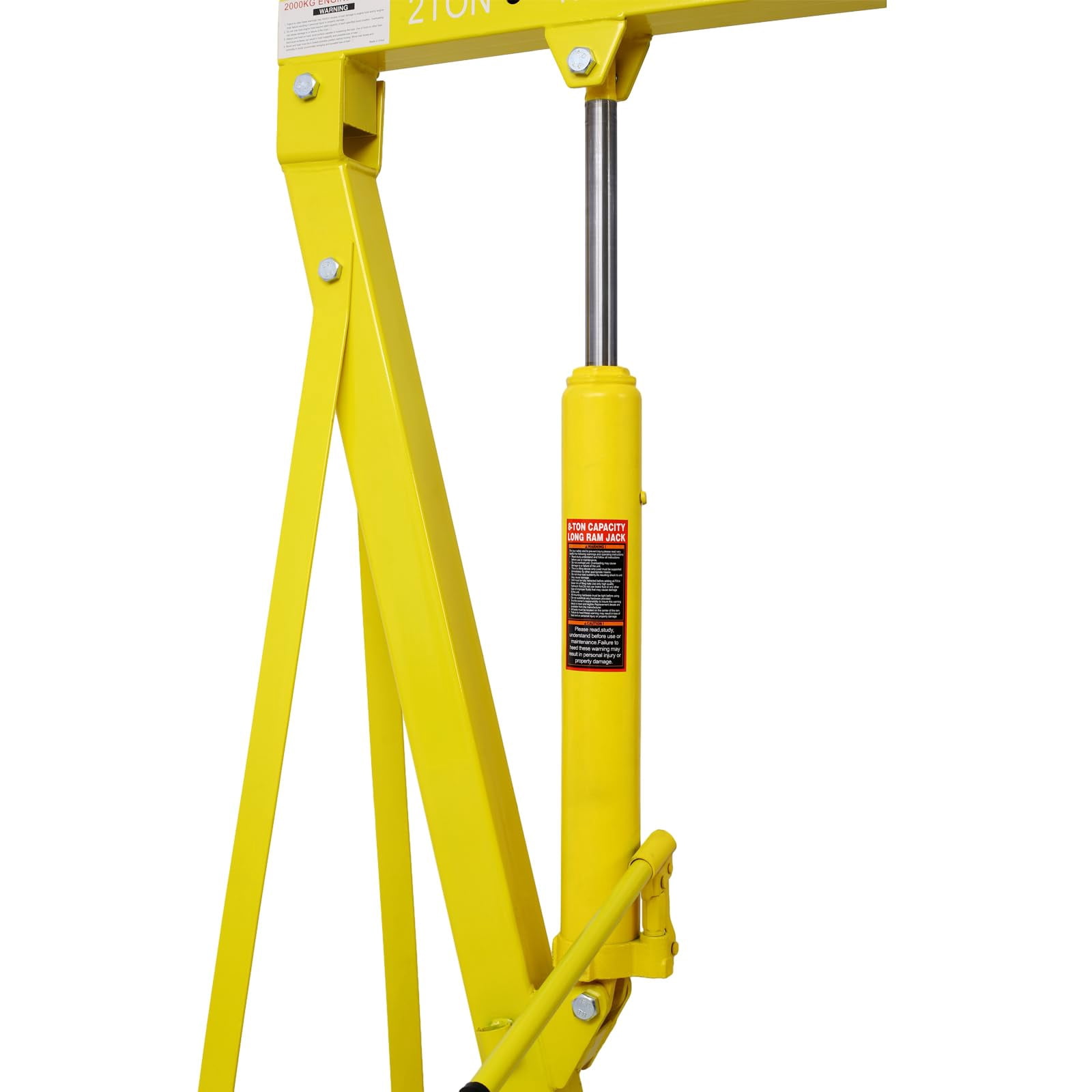 2 Ton(4000lbs) Folding Engine Hoist Cherry Picker, Shop Crane Hoist Lifter, Heavy Duty Steel with 6 Iron Caster Wheels