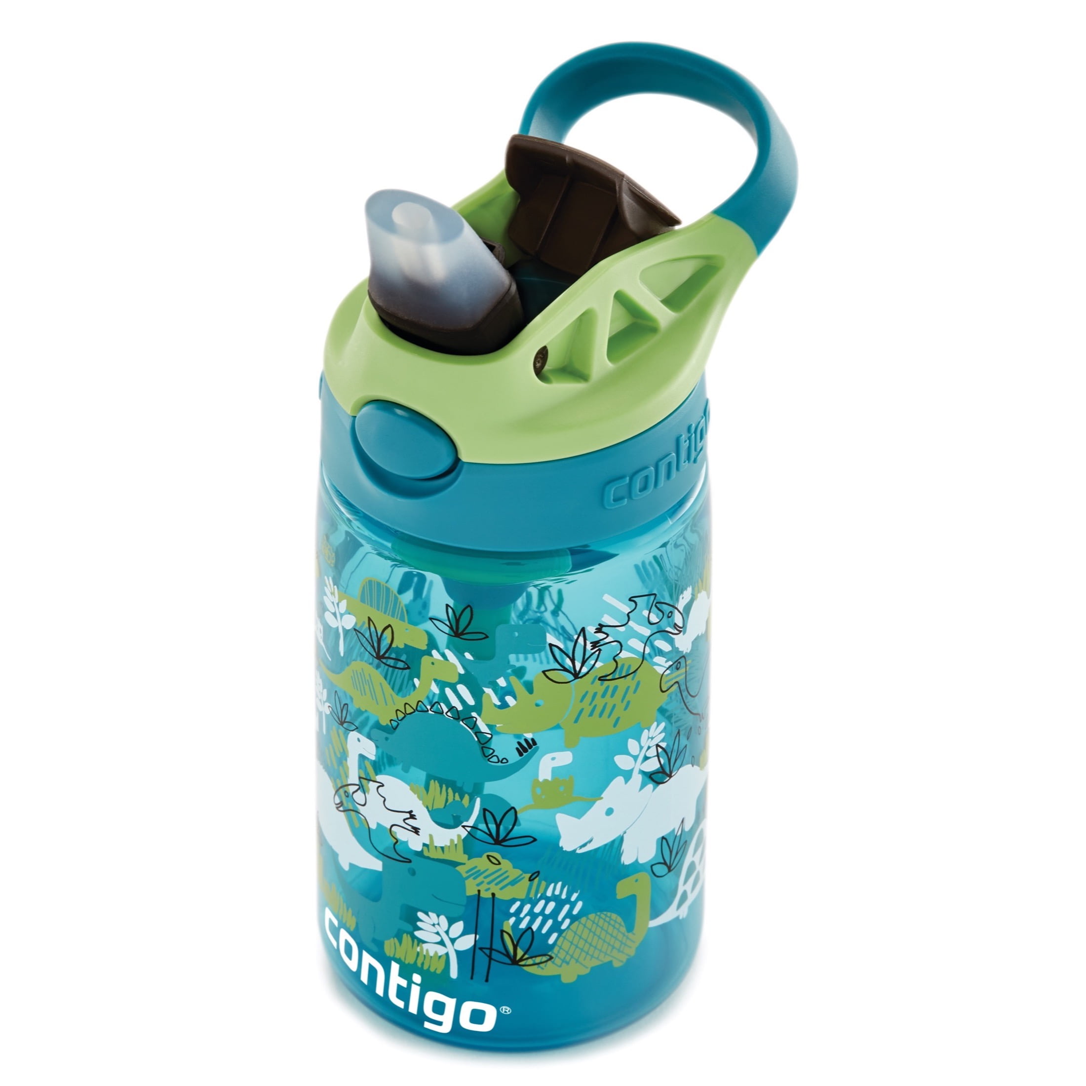 Contigo Kids Water Bottle with Redesigned AUTOSPOUT Straw, Dinos 14 oz