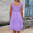 thumbnail image 3 of Womens Maxi Dresses, Eyelet V Neck Suspender Casual Sleeveless Boho Beach Wedding Guest Mini White Cocktail Dress Easter For Women Teacher Outfits Dresses 1950S Dresses Shirt (S, Purple) ZMTing, 3 of 5