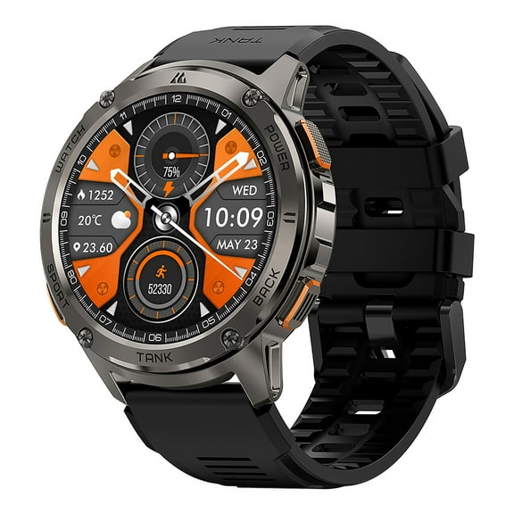 KOSPET TANK T3 Special Edition 1.43-In. AMOLED Smartwatch with Stainless Steel Band (Black), P-TS003-B