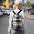 thumbnail image 7 of FORMRS Mini Backpack Purse for Women Travel Daypack Casual Shoulder Bag, Black and White Geometric, 7 of 7