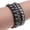 Black, variant on Multilayers Rivet Chains Gothic Punk Wide Cuff Leather Bangle Bracelets Jewelry-Black