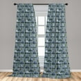 thumbnail image 2 of Nature Window Curtains, Forest Inspired Mountain Landscape Sketch Pattern With Tree Drawing, Lightweight Decor 2-Panel Set with Rod Pocket, Pair of - 28"x95", Slate Blue and Reseda Green, by Ambesonne, 2 of 3