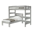 thumbnail image 2 of Plank+Beam Solid Wood Farmhouse Twin over Twin L-Shaped Bunk Bed for Adults, Driftwood, 2 of 6