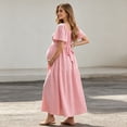 thumbnail image 7 of Edvintorg Women Pregnancy Dress Scoop Neck Short Sleeve Ruffle Flowy Casual Pregnant Dresses Summer Maternity Clothes for Women Pink XL, 7 of 7