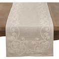 thumbnail image 2 of Fennco Styles Embroidered Swirl Design Linen Blend Tablecloth, 2 of 12