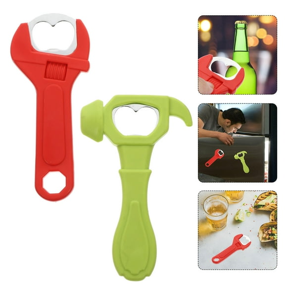 CRAFTHROU 2Pcs Cartoon Bottle Opener Hammer Model Assorted Color for Home Bar Camping Practical Design Tool