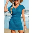 thumbnail image 3 of Cupshe Women's Crochet Swim Beach Cover up Button Short Sleeve, Size XS-XXL, 3 of 4