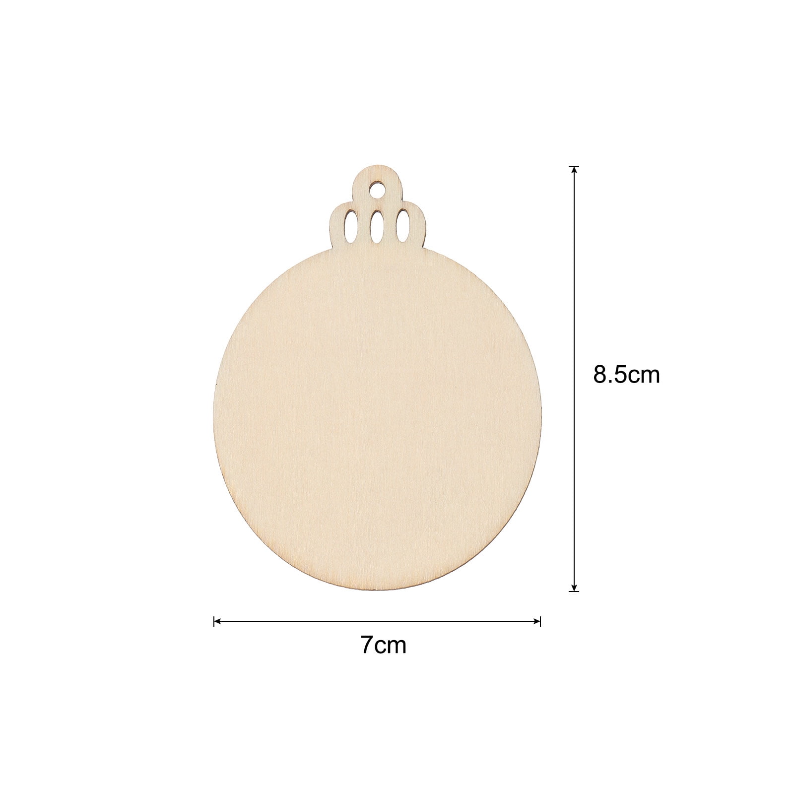 100 Pcs Wooden Christmas Ornaments Paintable Wooden Round Crafts for DIY Christmas Craft Party