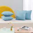 thumbnail image 1 of Deconovo Fundas de cojines decorativas - Juego of 4 Soft Linen Cushion Covers, Machine Washable Pillowcases for Sofa, Coral Green, 20x20 Inch, 1 of 7