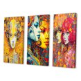 thumbnail image 3 of Designart "Charming Robots in Love Retro Art" Robot Wall Art Set Of 3 - Modern Yellow Gallery Set For Office Decor, 3 of 6