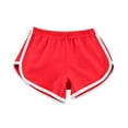 thumbnail image 4 of WIZUTIZ Sweat Shorts Women Retro Leisure Skinny Workout Dolphin Shorts 4 PCS Elastic Spandex Mid Rise Slit Swimwear Solid Swimsuit for Teen Girls Clubs Red, 4 of 5