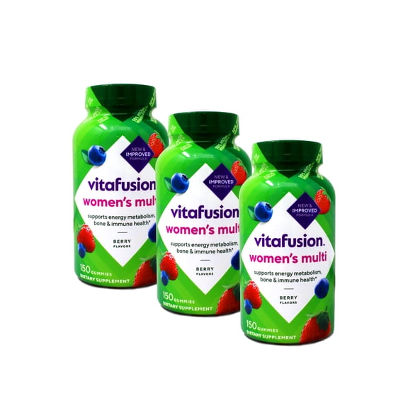 Vitafusion Multivitamin Gummies, Daily Vitamins for Women, Berry Flavored, 150 Count,- 3 Pack