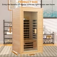 thumbnail image 2 of CTOSPOATO Infrared Saunas for Home 1 Person Indoor Sauna Dry Sauna for Home,1290W Low Emf Infrared Sauna Red Light Saunas for Home with Bluetooth Reading Light, 2 of 7