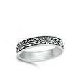 thumbnail image 4 of Unique Oxidized Flower Filigree Vine Swirl Ring .925 Sterling Silver Band Jewelry Female Size 10, 4 of 4