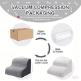 thumbnail image 3 of Gray Linen Pet Stairs with Curved Steps & Anti-Slip Bottom - 2-Tier Foam Ramp for Small Dogs, Cats, Elderly or Injured Pets - Washable Cover, Indoor/Outdoor Use, Protects Joints & Lumbar Spine,, 3 of 6