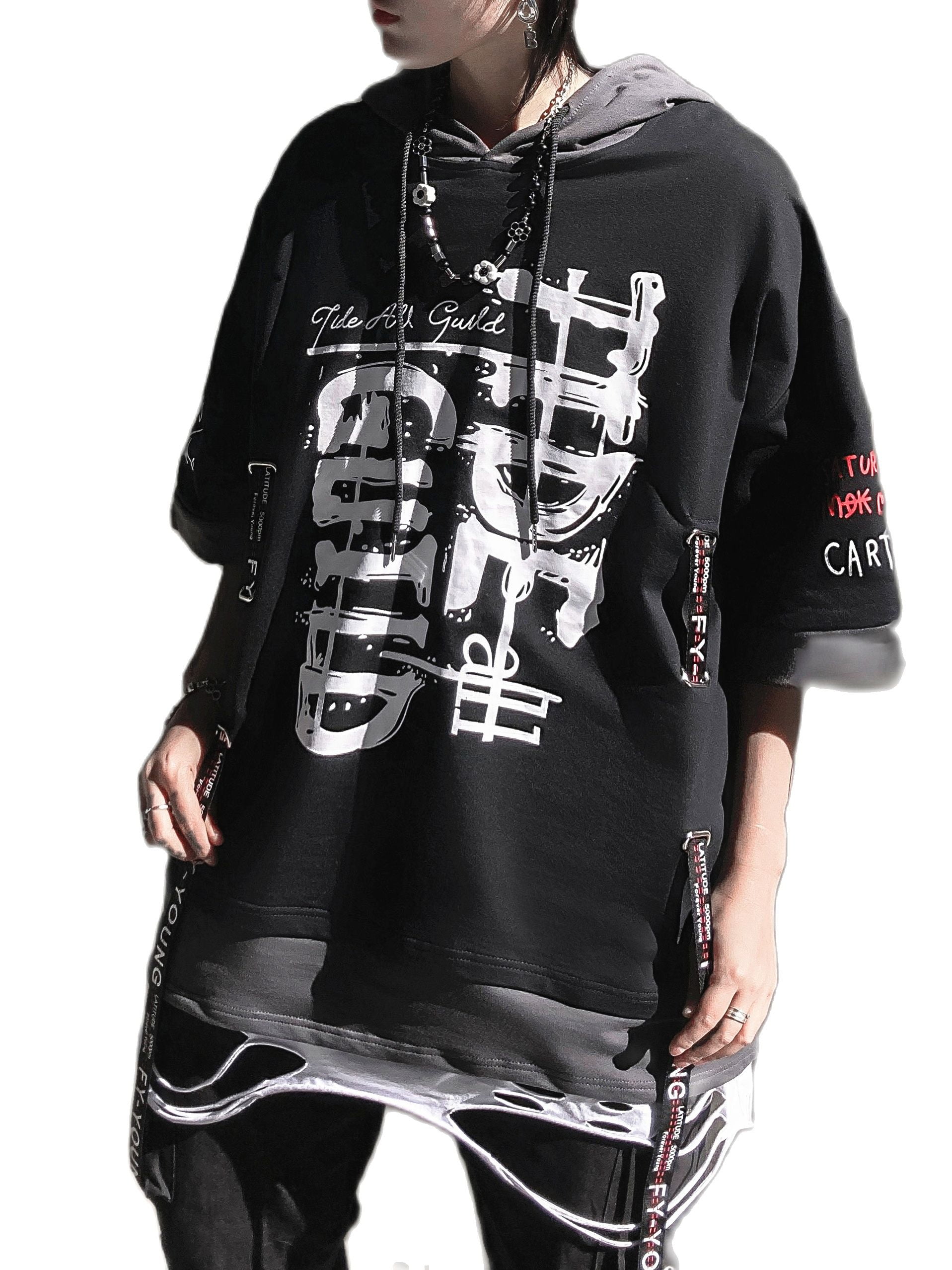 Details about  / TYPE 3 Hoodie Printed Hooded Zip Up Sweatshirt Urban Hip Hop