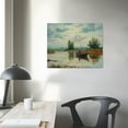 thumbnail image 3 of JEUXUS Farmhouse Still Life Picture Living Room - Cyan Lake Pond Fisherman Neutral Oil Painting -Art Print- Rustic Vintage Decor for Bedroom - Art Deco Wall Art for Kitchen - Antique French Poster, 3 of 4