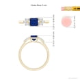 thumbnail image 4 of ANGARA Natural Square Sapphire & Baguette Diamond Rectangle Link Ring in 14K Yellow Gold for Women (Size-5mm) | September Birthstone, Anniversary, Jewelry Gift for Women | Natural Blue Sapphire Ring, 4 of 8