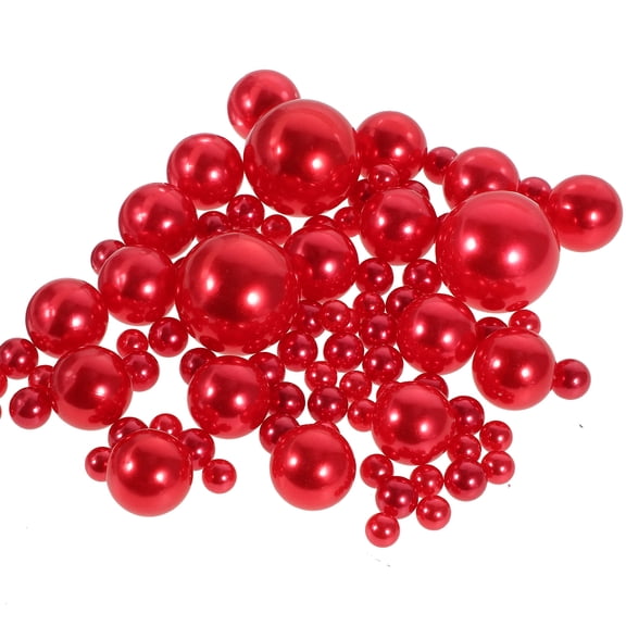PAMINGONO 125Pcs Red Faux Beads Vase Decoration Filler for Craft Projects