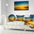 thumbnail image 3 of Designart Orange Sunset Over River - Skyline Photography Throw Pillow - 12x20, 3 of 5